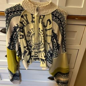 Free people cropped varsity sweatshirt never been worn